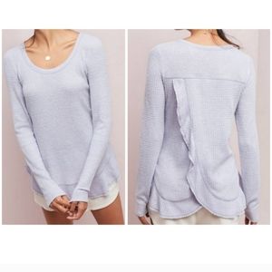 Anthropologie Saturday Sunday Wendy Waffle Ruffle Top in Lilac Size Small